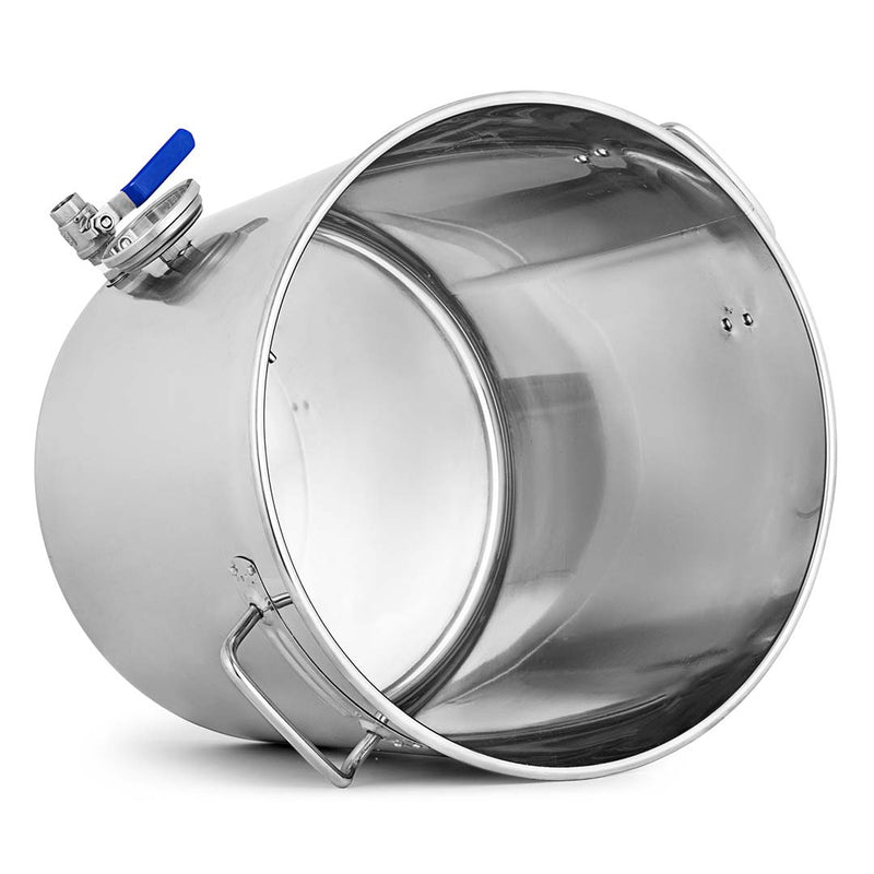 304 Stainless Steel Brew Kettle 33L 35x35cm No Lid Beer Valve Weldless