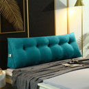 120cm Blue Green Triangular Wedge Pillow Headboard Backrest with Lumbar Support