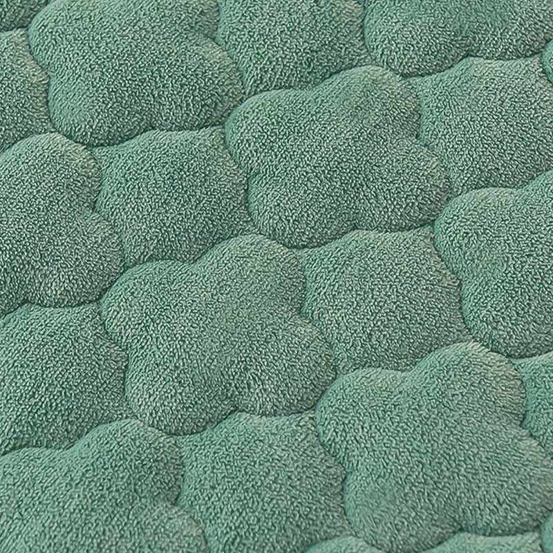 2X Green 153cm Quilted Fleece Mattress Cover Set with Pillow Covers