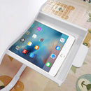 White Portable Bed Desk Adjustable Folding with Drawer and Cup Holder 60x48x28cm