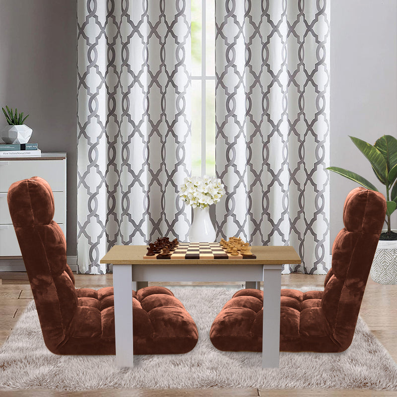 2X Floor Recliner Folding Lounge Sofa Futon Chair Plush Cushion Coffee