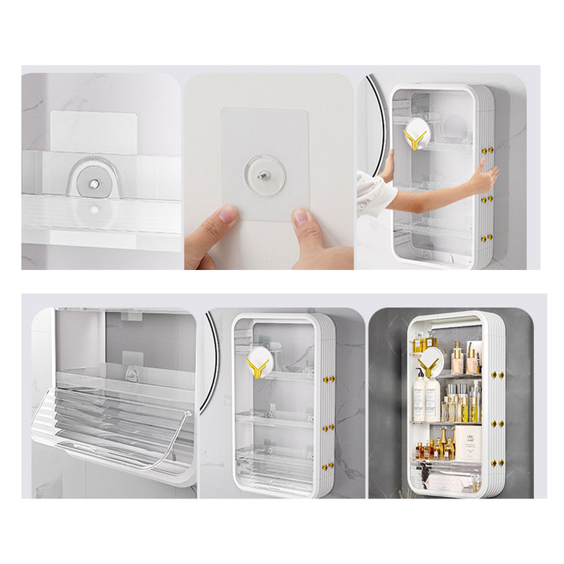 Multi Tier Countertop Makeup Organizer Abs White 40x12.4x70cm