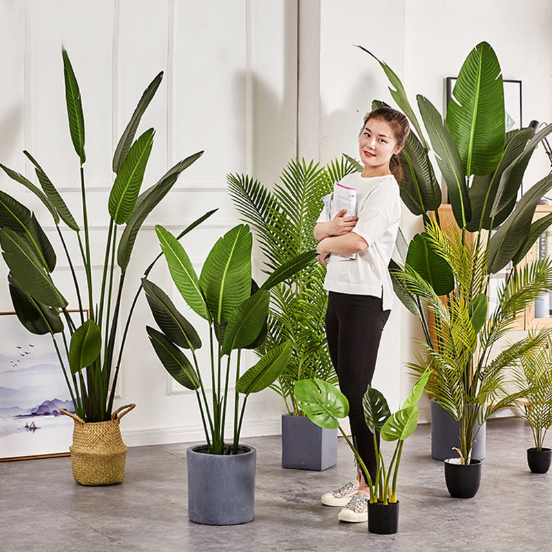 2X 180cm Artificial Bird of Paradise Plant in Pot with Woven Seagrass Basket