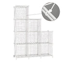 White Portable 9-Cube Foldable Storage Organizer Iron Mesh Space Saving Shelf
