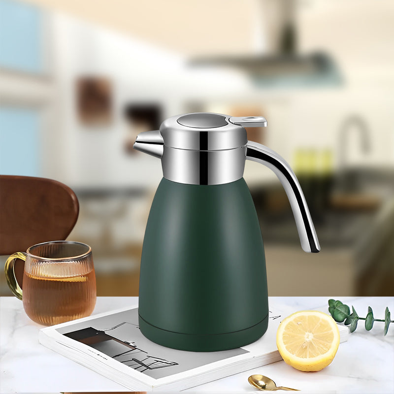 Insulated Vacuum Flask 2.2L 18/10 Stainless Steel Green Spill Proof Lid