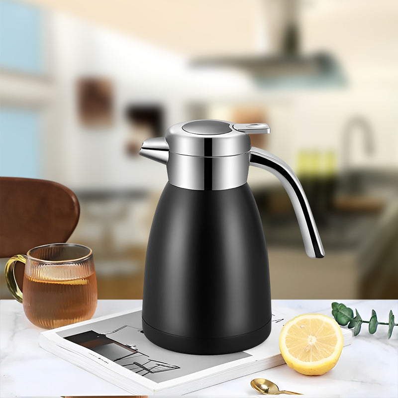Double Wall 1.8L Stainless Steel Insulated Vacuum Flask Black