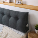 120cm Dark Grey Wedge Headboard Pillow Triangular Backrest with Pocket