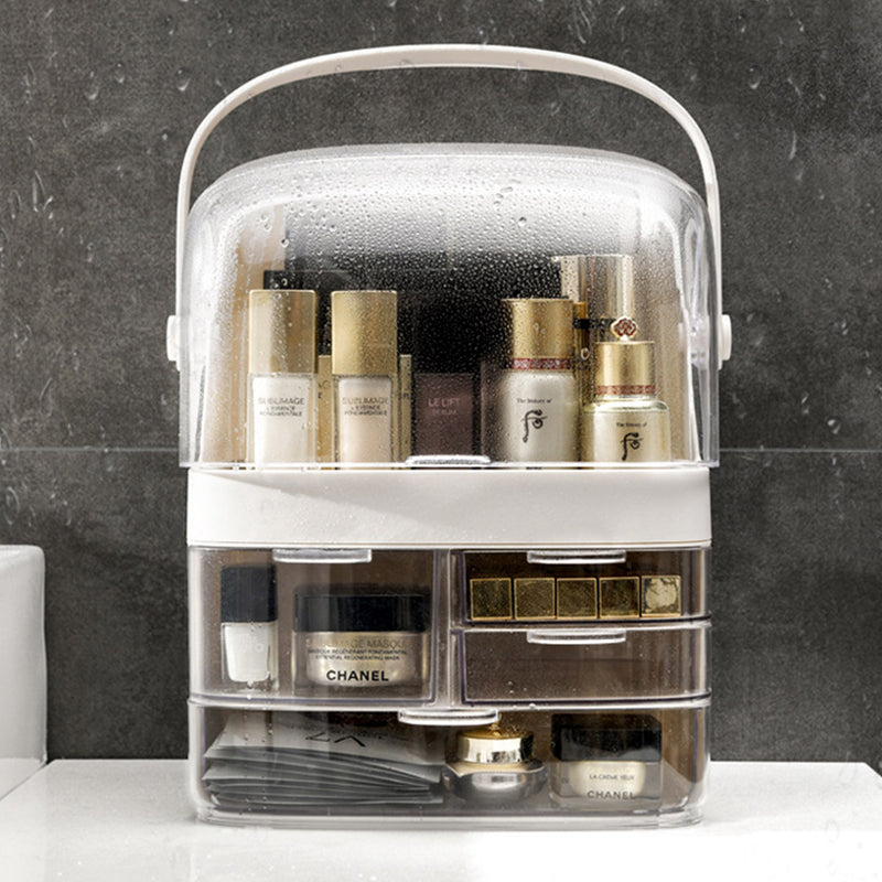 2X 3 Tier White Makeup Cosmetic Storage Organizer ABS Holder with Handle