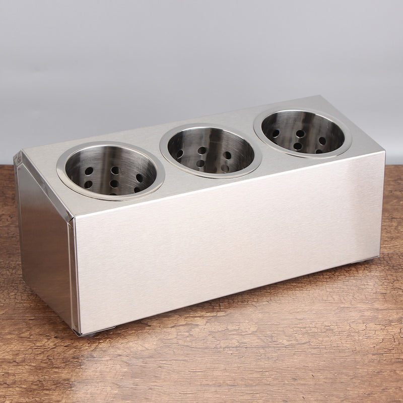 Cutlery Holder 18/10 Stainless Steel Commercial 3 Holes 385X150X180mm