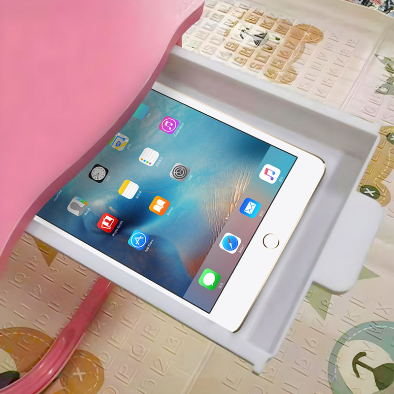 Pink Portable Bed Table Adjustable Folding Desk With Drawer Cup Holder