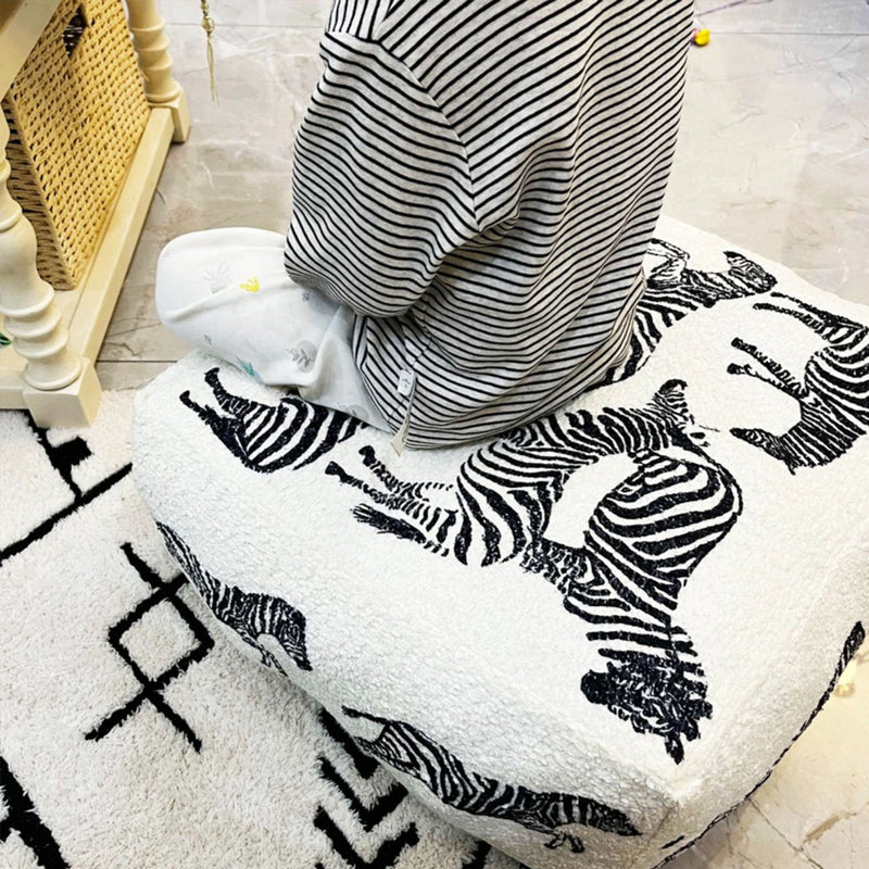 Pouf Floor Cushion Polyester Fiber 48x48x25cm Epp Particle Inserts Multicolor
