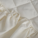 White Quilted Polyester Mattress Cover 203cm Stretchable with 2 Pillow Cases