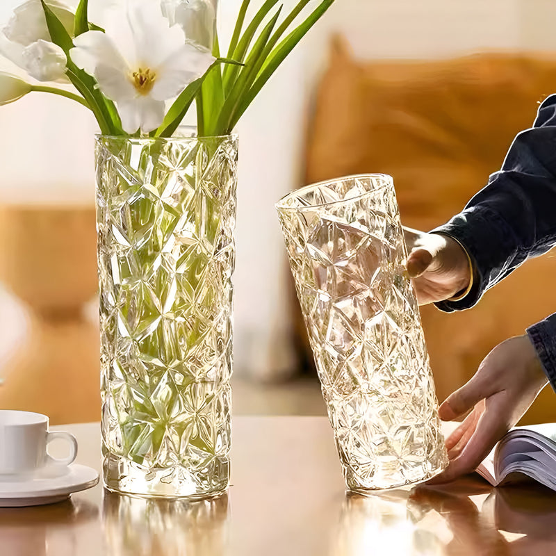 Heavy Duty 14x30cm Glass Vase Crystal Clear Design for Home or Event Décor