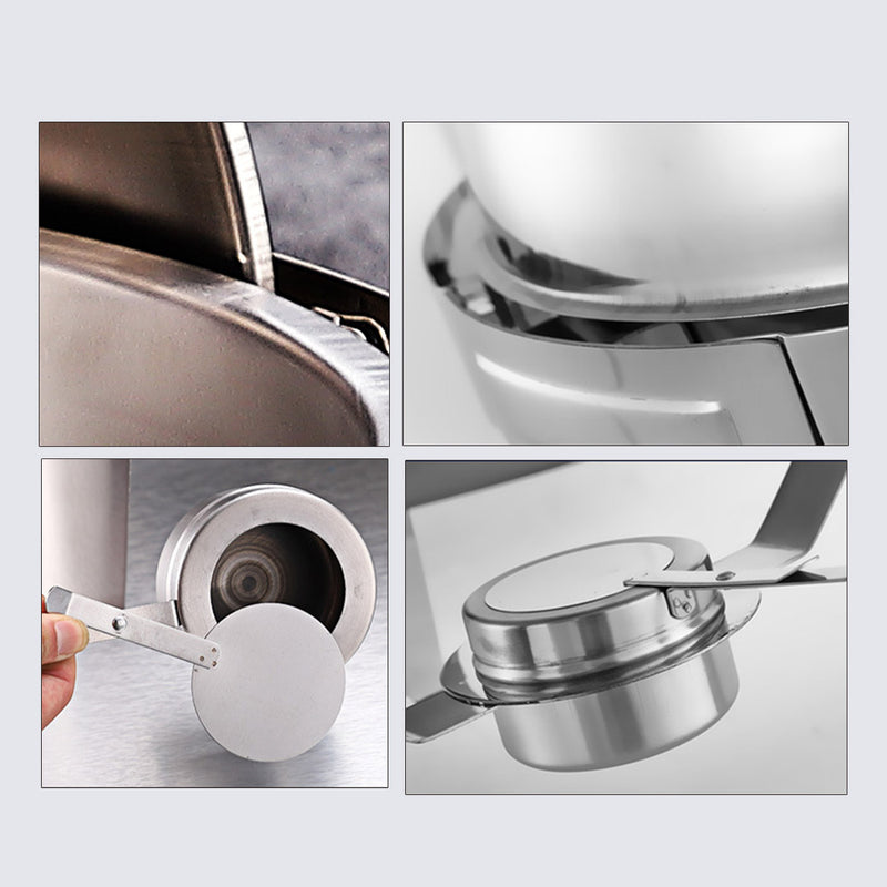 6.5L Stainless Steel Round Roll Top Soup Tureen Chafer Window Lid
