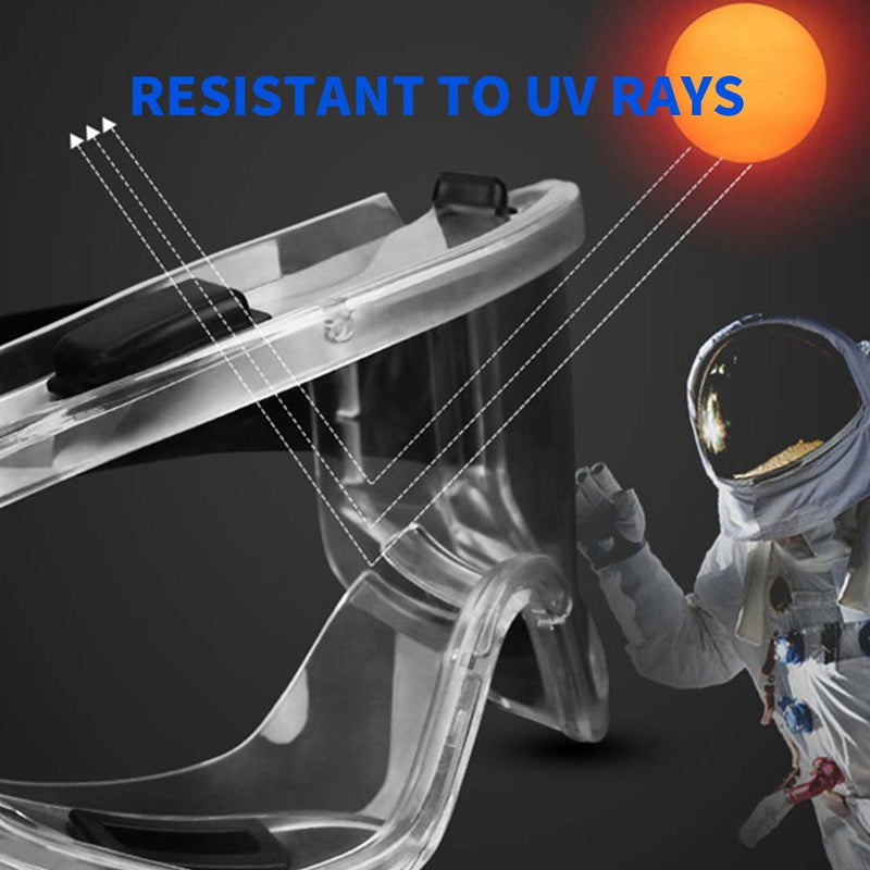 4X Safety Goggles Polycarbonate Lens Anti Fog UV Clear Over Glasses Large