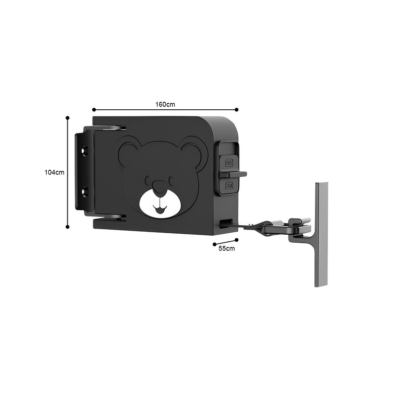 2X Wall Mounted Clothesline Rack Retractable Folding 160mm Black Rust-Proof