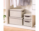 2X Small Beige Non-Woven Fabric Storage Box Organizer Lid Dustproof Portable