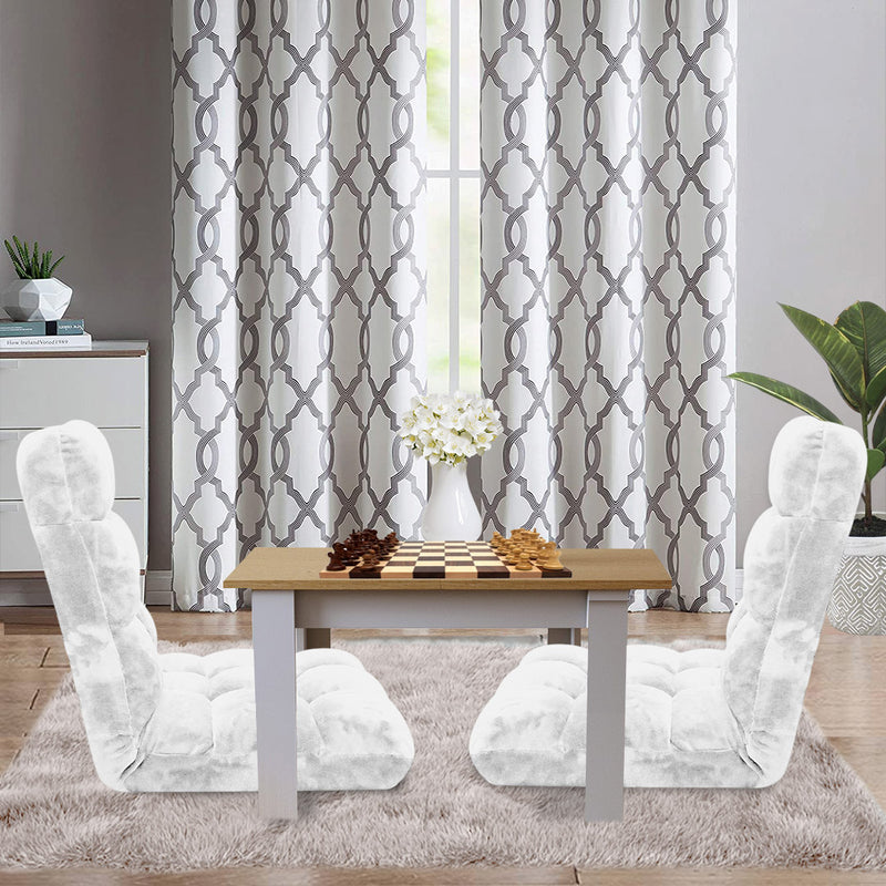 4X Floor Recliner Folding Lounge Sofa Futon Chair 6 Position Adjustable White