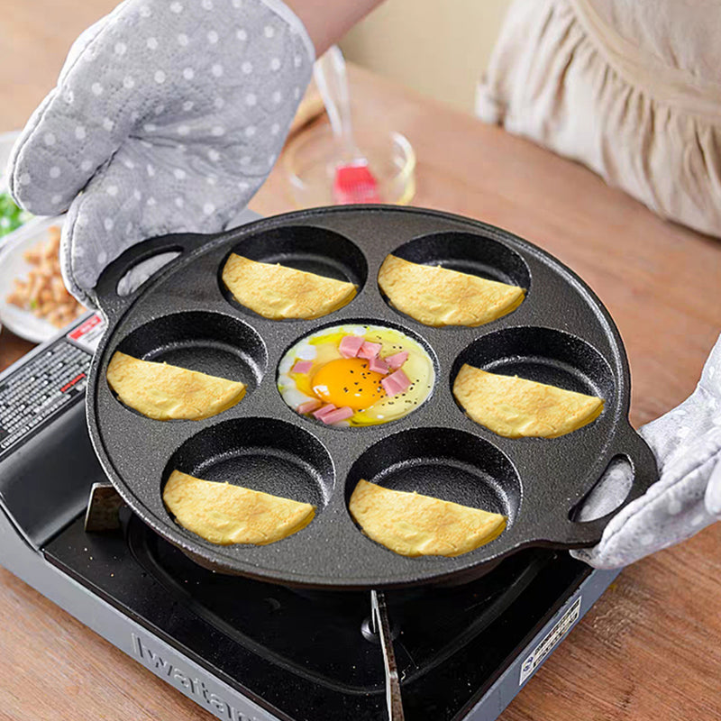 2X Cast Iron Takoyaki Pan 12 Molds Nonstick Stovetop Skillet 31.5cm