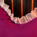 120cm Burgundy Princess Headboard Pillow Backrest with Ruffle Lace Decor