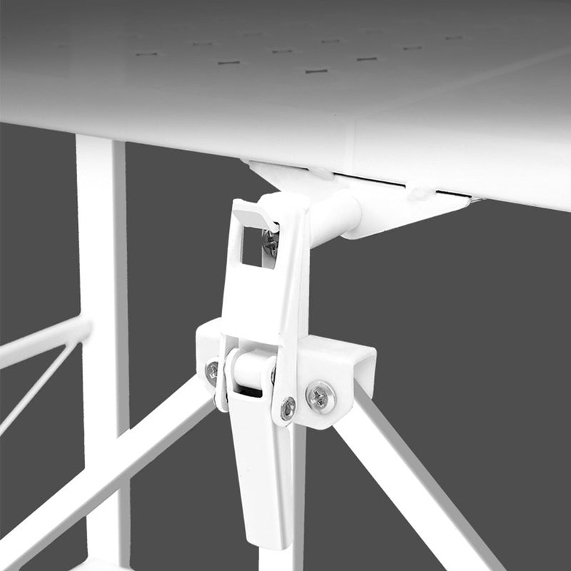 2X 5 Tier White Foldable Steel Display Stand Shelves With Wheels 71x36x160cm