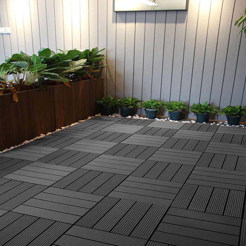 11 pcs Wooden Composite Decking Tiles Grey 30X30cm Outdoor Slip Resistant