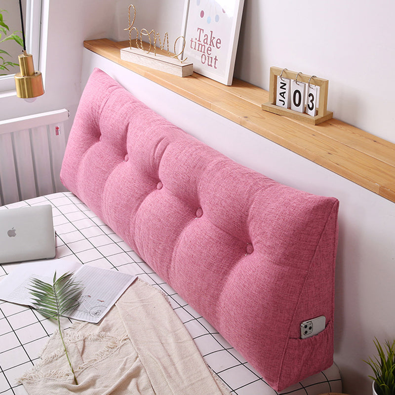 150cm Triangular Wedge Bed Headboard Pillow Polyester Polypropylene Filling Pink