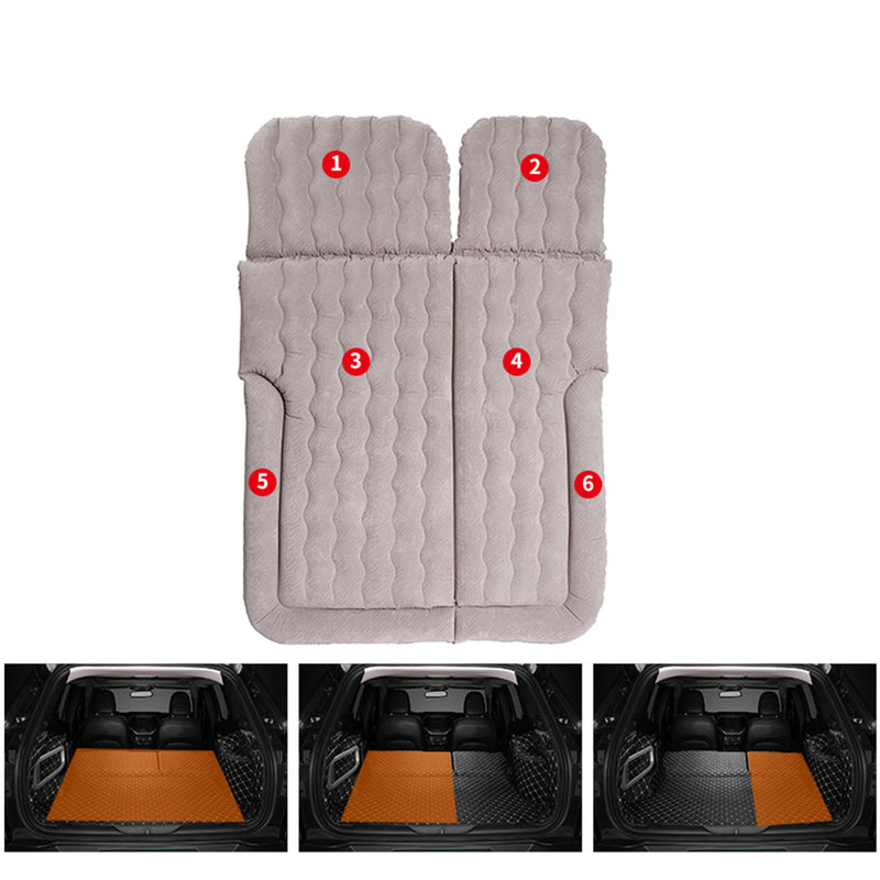 Grey Inflatable Car Mattress Camping Travel Bed with Pillows and Pump