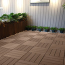11 Pcs Light Chocolate Wooden Composite Decking Tiles Slip Resistant Outdoor