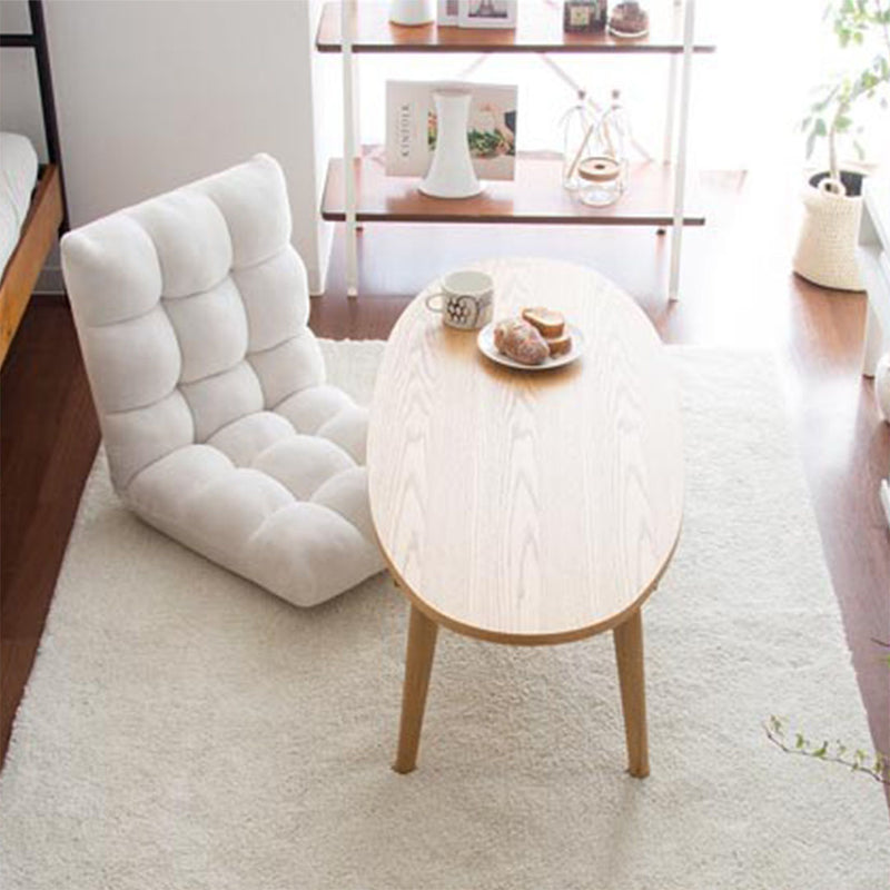 Floor Recliner Folding Lounge Sofa Futon Chair Plush White Adjustable 6 Angles