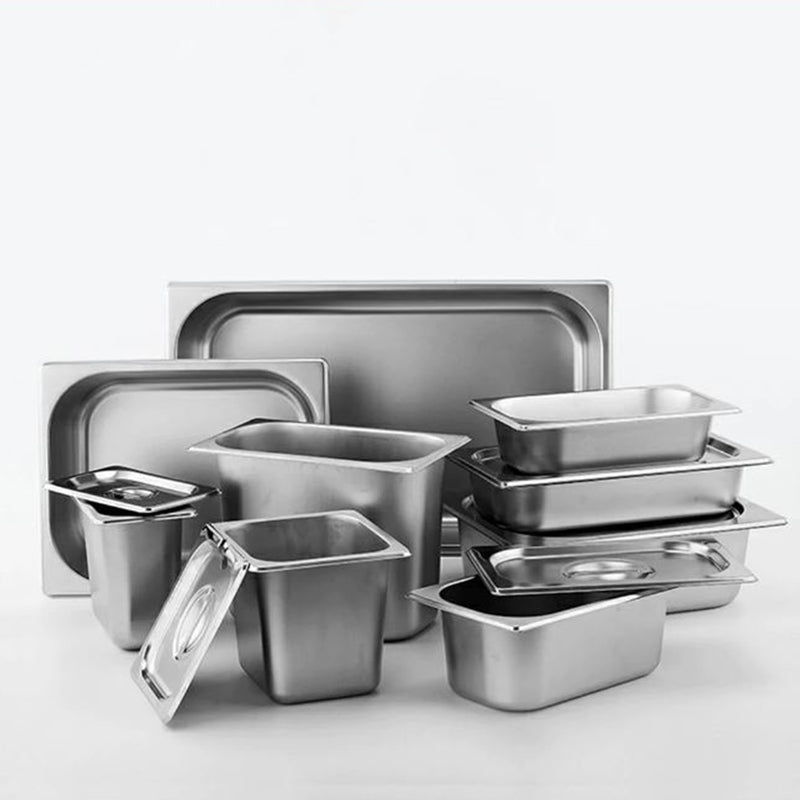 4X Full Size 1/1 GN Pan Stainless Steel 53cm X 32.5cm X 2cm Anti Jam Stackable