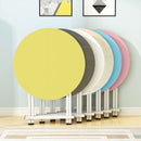 Yellow Round MDF Dining Table 60cm Space Saving Foldable Home Decor Modern Design