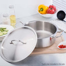 113L Stainless Steel Stockpot Thick Bottom Commercial Grade High Volume Cooking