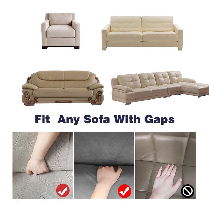 1-Seater Grey Sofa Cover With Ruffled Skirt High Stretch Couch Protector