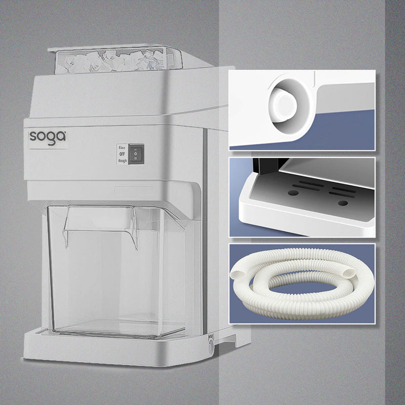 2X Electric Ice Shaver 300W 120kg/h Adjustable Snow Cone Maker White