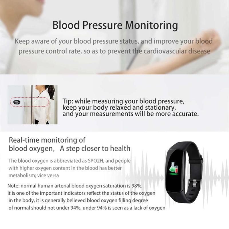 2X Smart Watch V8 Fitness Tracker Touch Heart Rate Blood Pressure 0.96 Red IP67