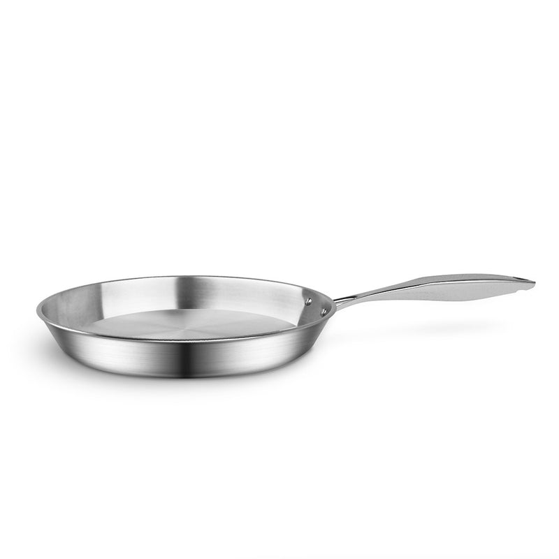 Stainless Steel Fry Pan Set 28cm 32cm Induction Compatible Riveted Handles