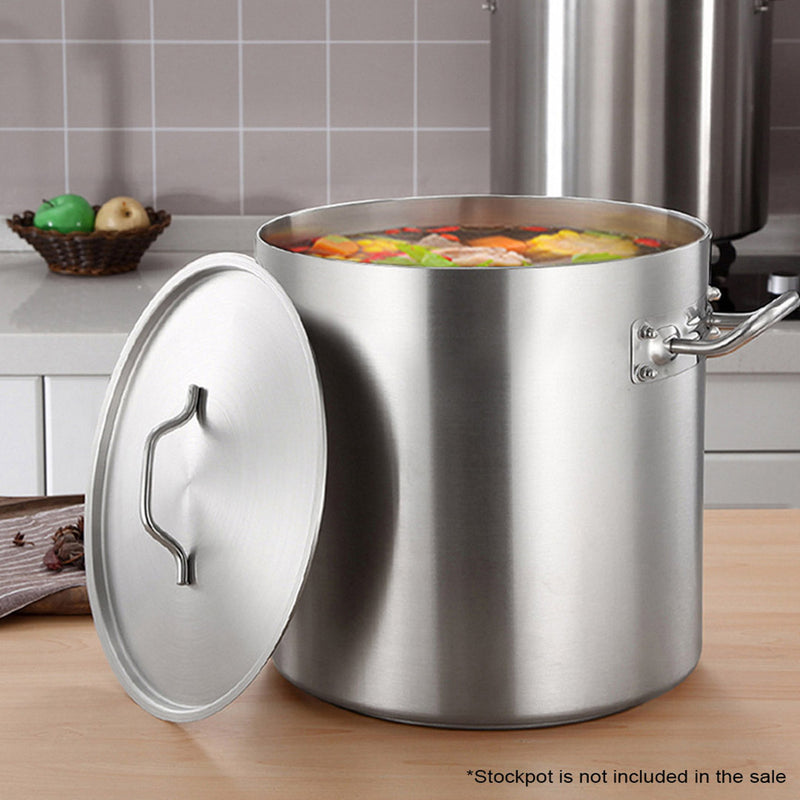 25cm 18/10 Commercial Grade Stainless Steel Stockpot Lid Fits 9L 12L Silver