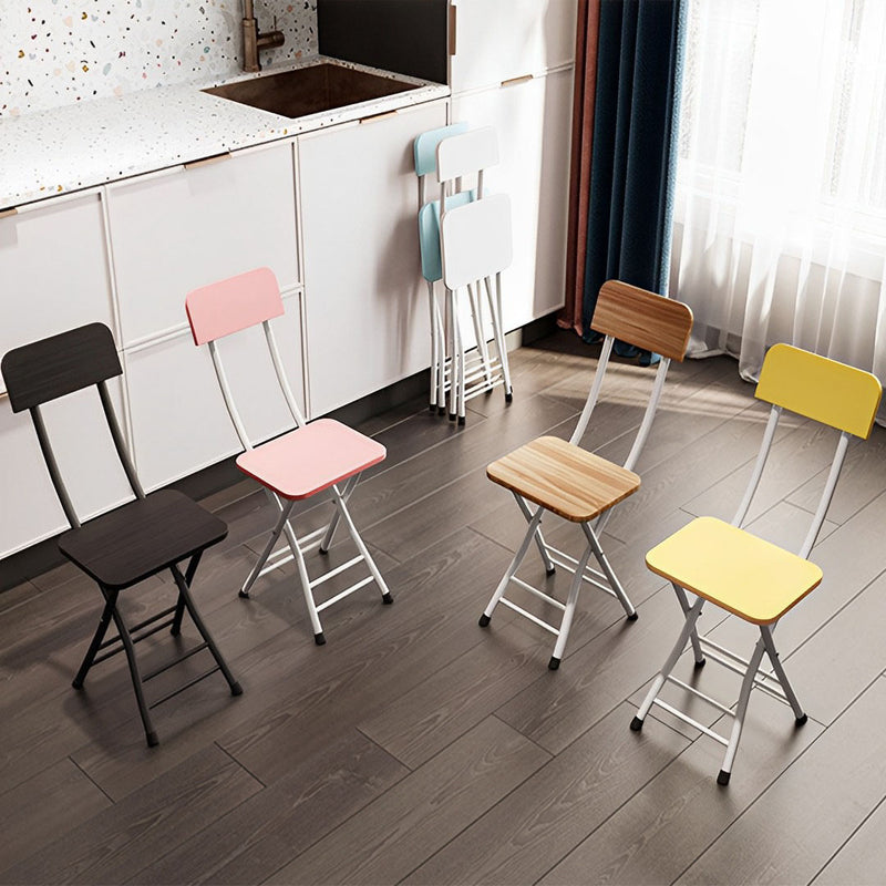 White Foldable Chair Set of 2 Space Saving Lightweight Portable Home Seat