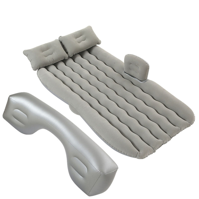 2X Grey Inflatable Car Mattress Pvc 132x75x10cm With Pump Pillows