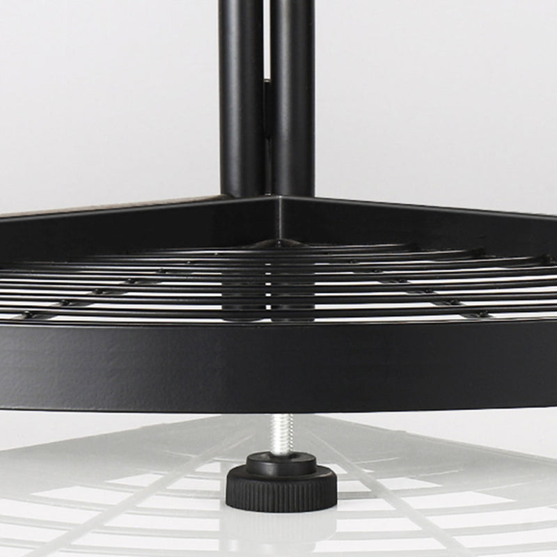 4 Tier Carbon Steel Corner Shelf With Wheels Foldable Black 51cm X 35cm X 120cm