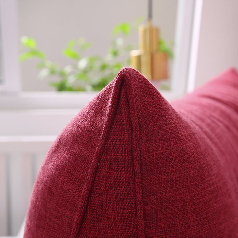 2X 120cm Rose Red Triangle Wedge Backrest Pillow Polyester PP Tufted Pocket