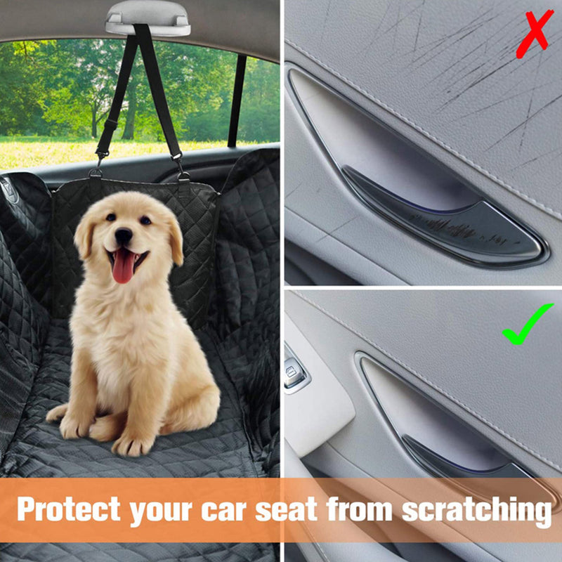 Waterproof Dog Car Seat Cover 600D Oxford Non-Slip Protector 145x135cm Black