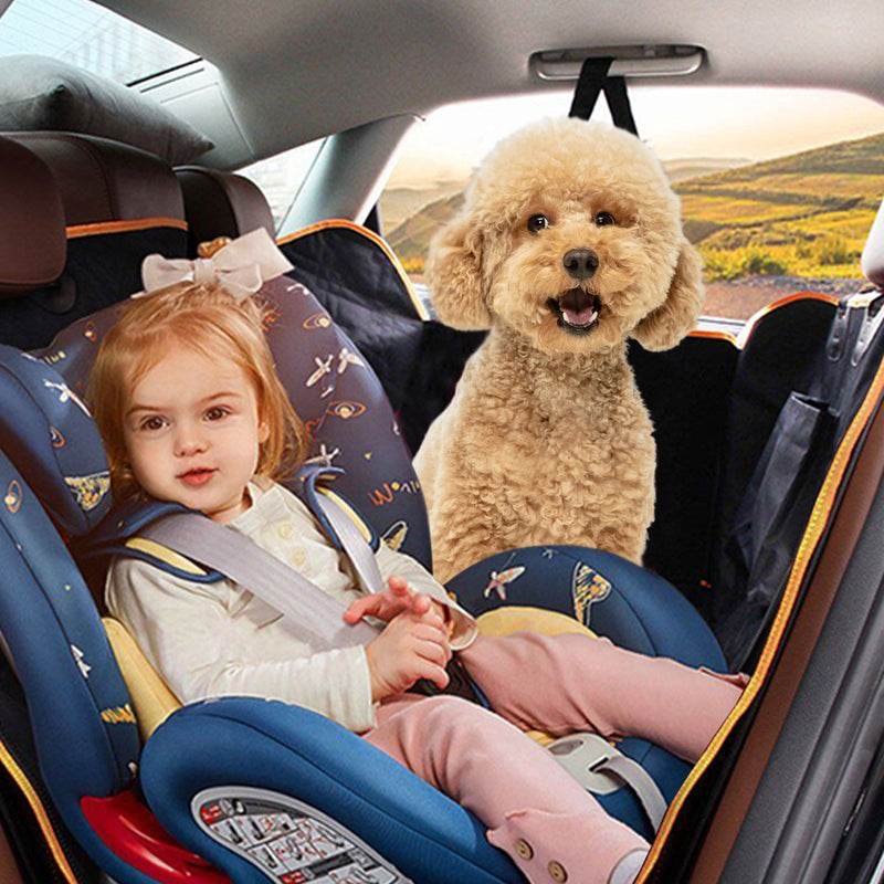 Pet Car Seat Cover 600D Oxford 137x147x35cm Waterproof Padded Nonslip Black
