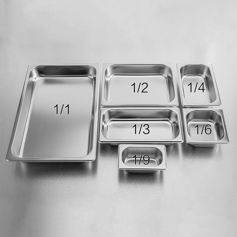 2X Full Size 1/1 GN Pan 15cm Deep Stainless Steel Stackable Commercial