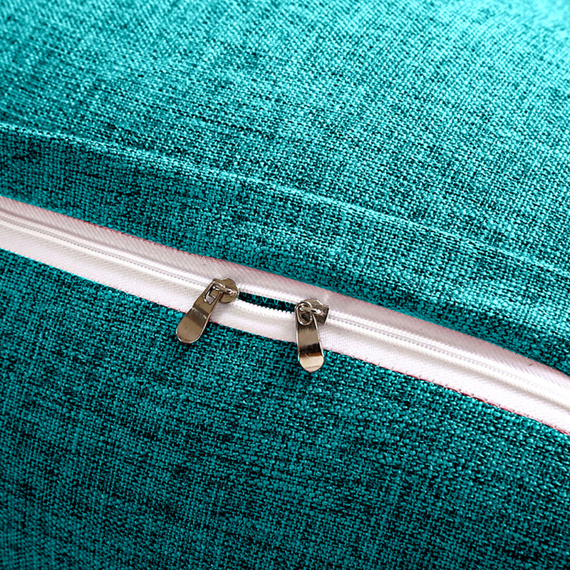 2X 180cm Triangular Wedge Backrest Pillow Polyester Blue Green Button Tufted