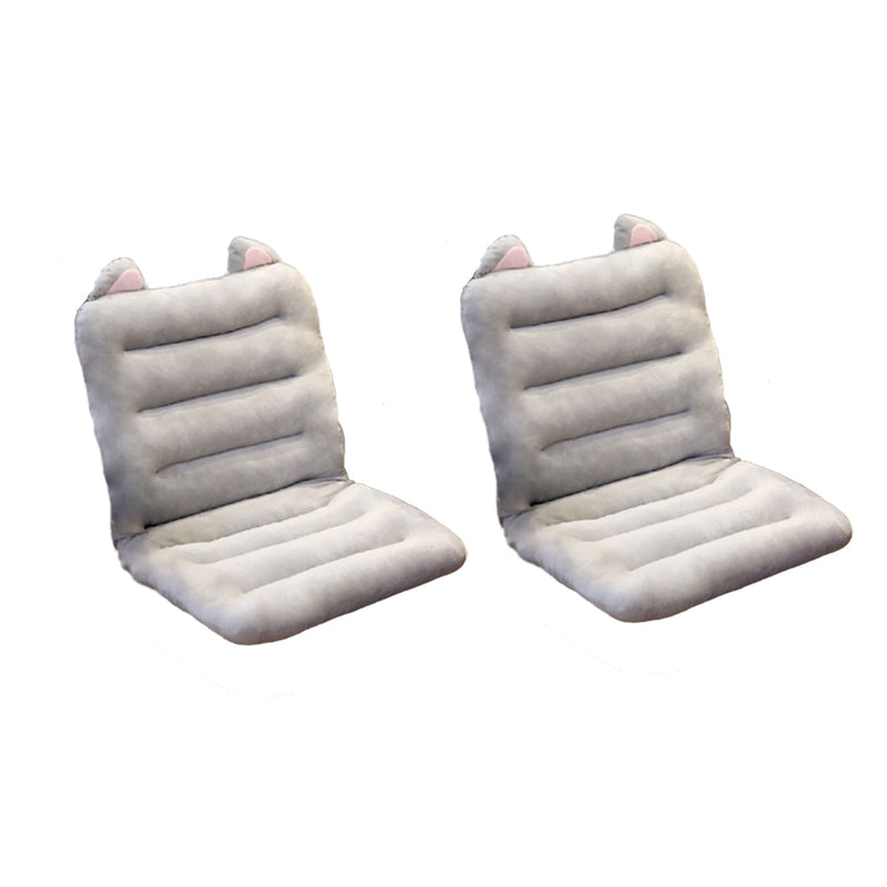 2X Grey Siamese Cushion Cat Ears Back Waist Support Chair Mat Home Decor