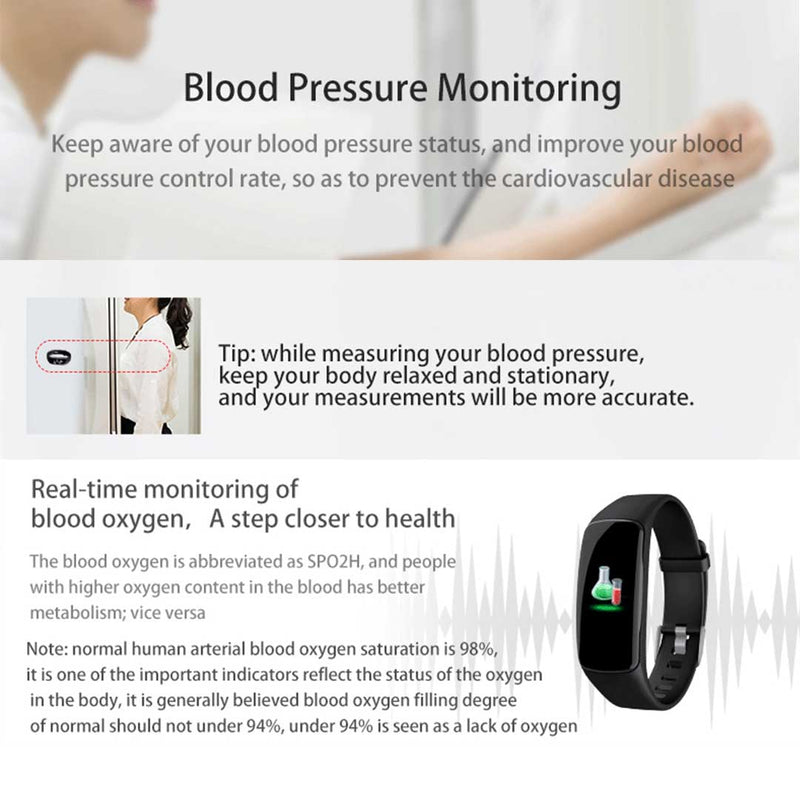 Smart Watch Fitness Tracker Blue with Heart Rate Monitor and Sports Modes