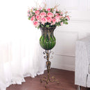 12pcs Artificial Silk Flower Bouquet Real Touch Roses Pink Home Wedding Decor