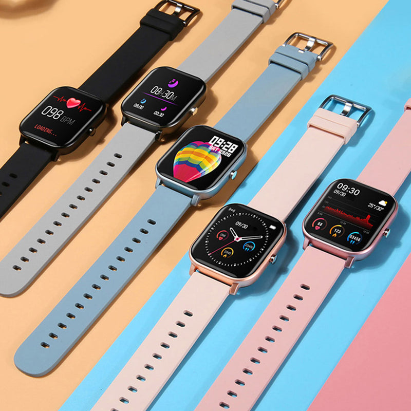 Waterproof Fitness Smart Watch 1.4 Inch Screen Heart Rate Monitor Pink P8